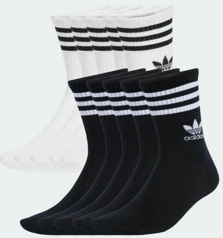 Çorape crew adidas, të bardha dhe të zeza