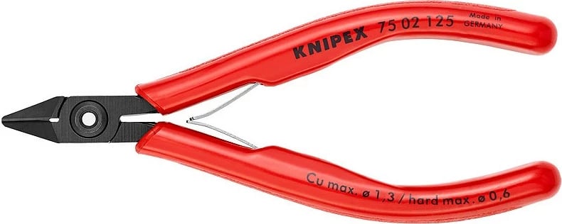 Prerëse kabllosh Knipex KP-7502125, 125mm, dorezë plastike, çelik, e kuqe