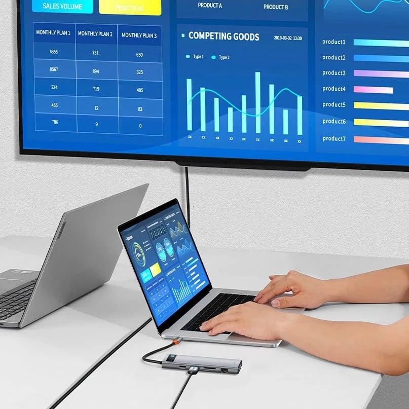 Kasë Baseus Metal Gleam 11in1, USB Type-C HUB, CAHUB-CT0G, Gri