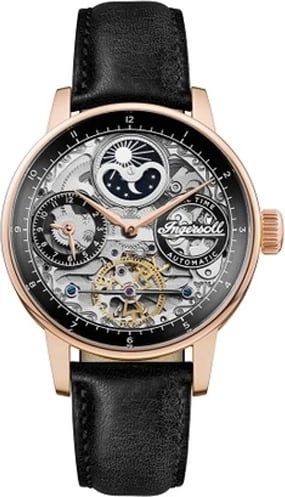 Orë dore për meshkuj INGERSOLL 1892 I07705, rrip i zi