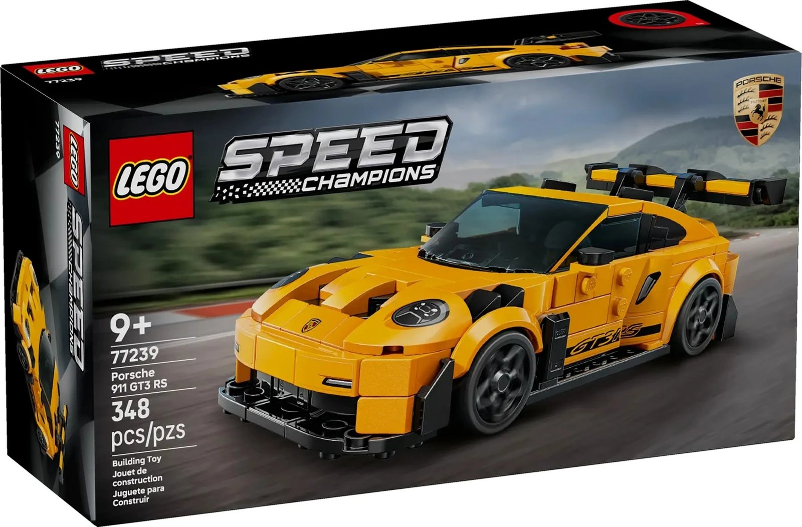 Set LEGO Speed Champions Porsche 911 GT3 RS 77239, 348 pjesë, portokalli