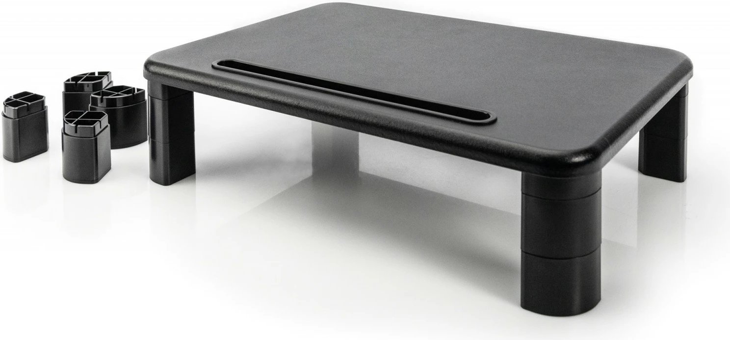 Mbajtëse monitori e rregullueshme Digitus DA-90458, me sipërfaqe druri, e zezë