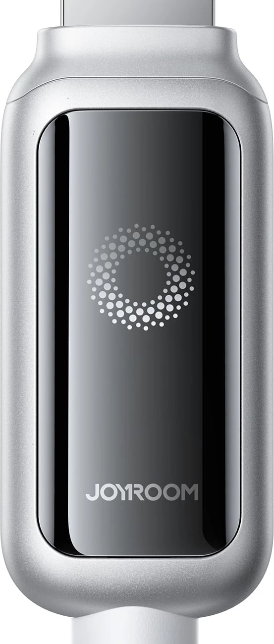 Kabllo USB-C në USB-C, Joyroom S-A55 StarFlight, 100W 1.2m me LED dhe najlon i gërshetum, e bardhë