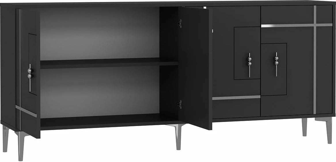 Konsol Skye Decor, ngjyrë antracit dhe argjendi