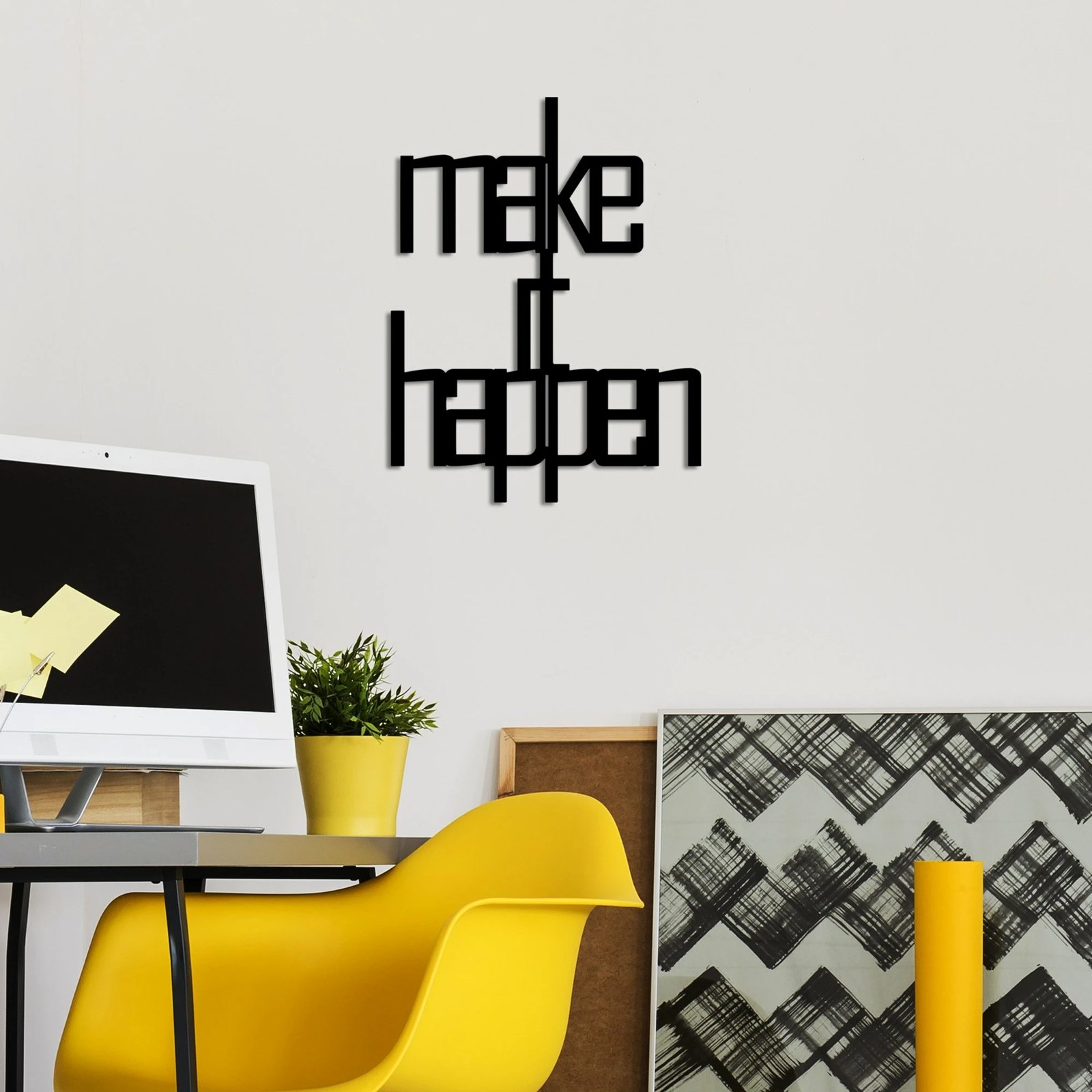 Aksesor dekorativ metalik për mur, Wallity, Make Of Happen