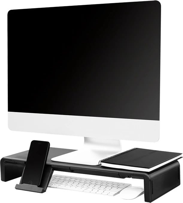 Mbajtës monitori LogiLink BP0140, ergonomik, i palosshëm, me sirtar dhe mbajtëse telefoni, i zi Mbajtës monitori LogiLink BP0140, ergonomik, i palosshëm, me sirtar dhe mbajtëse telefoni, i zi