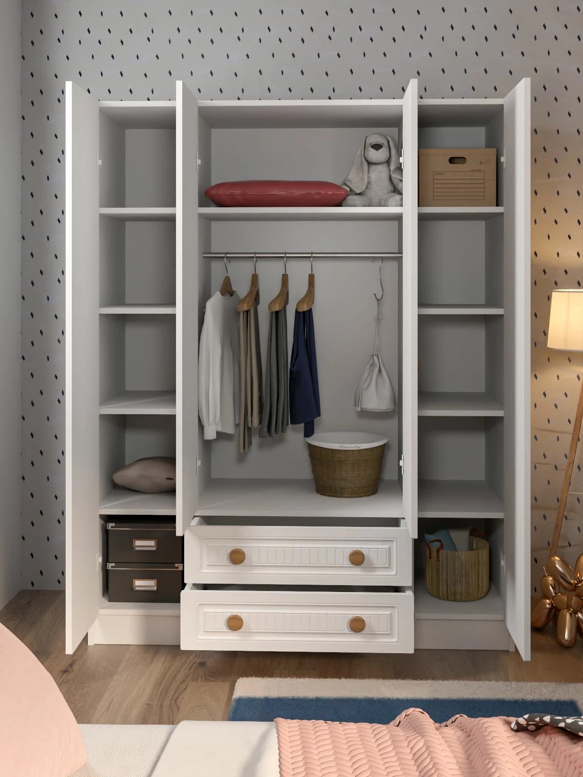 Dollap Skye Decor, i bardhë, Tavero