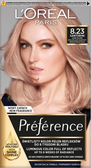 Ngjyrë për flokë L'Oréal Paris Preference 8.23 Medium Rose Gold për femra