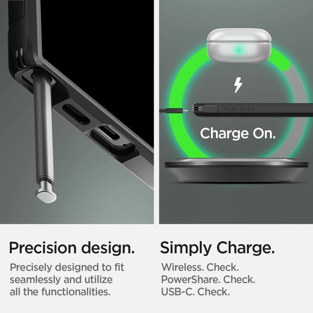 Mbështjellës Spigen Tough Armor për Samsung Galaxy S24 Ultra, i zi