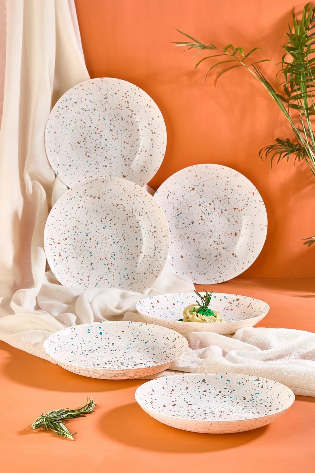 Set pjatash shërbimi (6 copë), Hermia, Punti, e bardhë