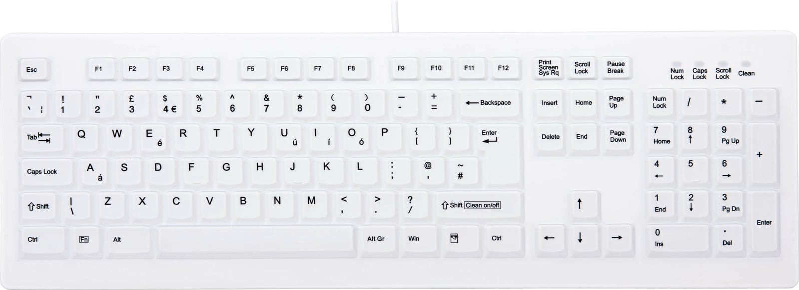 Tastierë Cherry AK-C8100F-UVS-W/UK, me kabllo, e bardhë