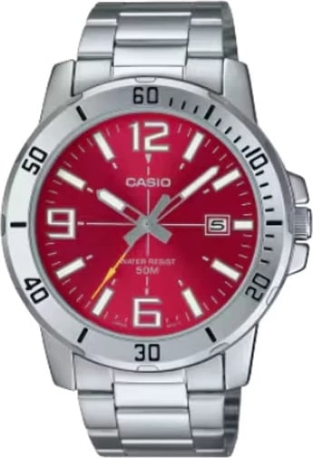 Orë dore CASIO SPORT COLLECTION DIVER 50M për meshkuj, e kuqe