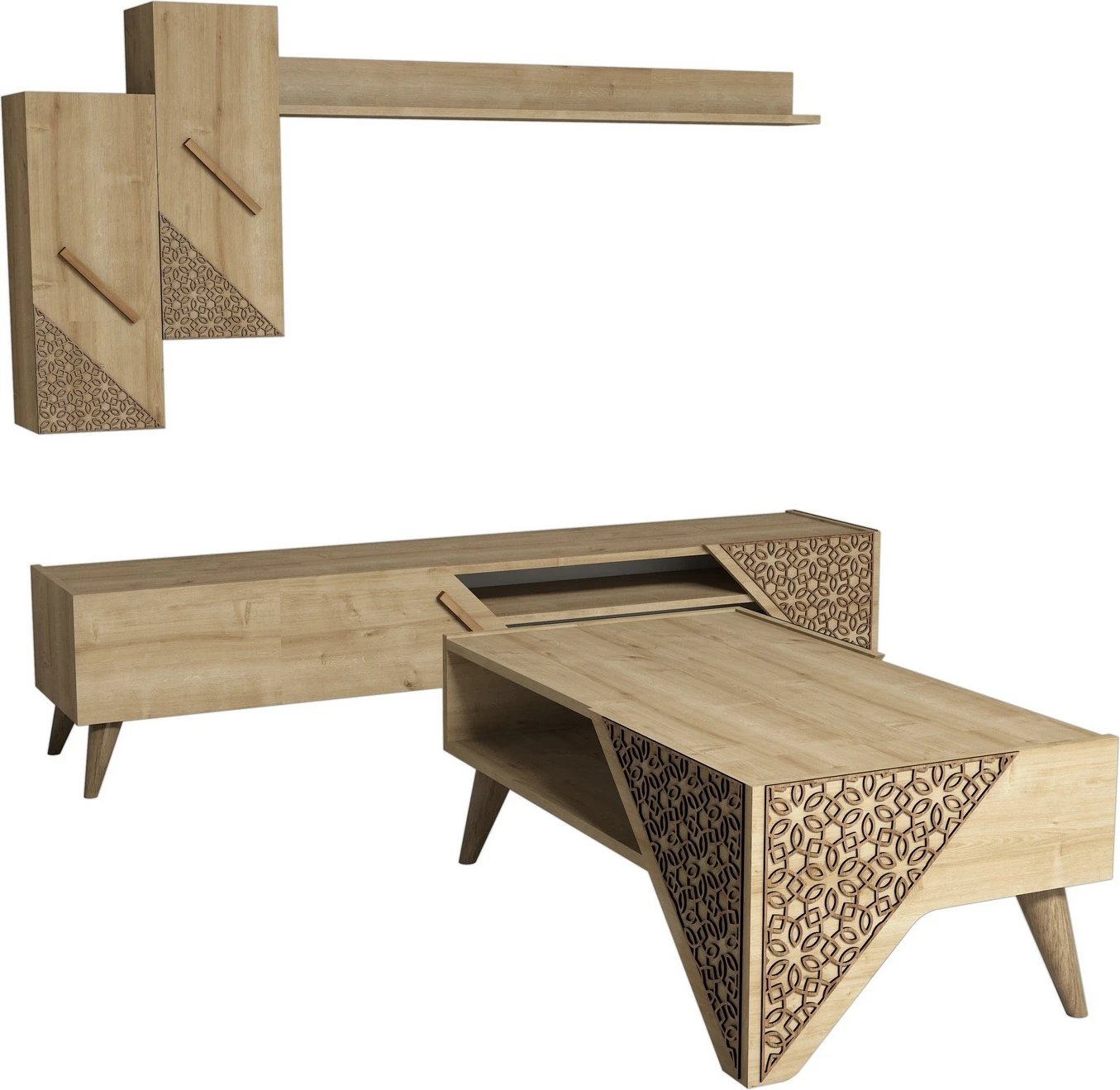 Set mobiljesh për dhomë dite, Beril, ngjyrë lisi