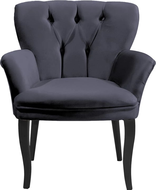 Karrige Samara kadife antracit-këmbë zeza 54x71x79cm