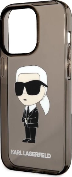 Mbështjellës Karl Lagerfeld KLHCP14LHNIKTCK për iPhone 14 Pro 6.1", i fortë, Ikonik Karl, i zi