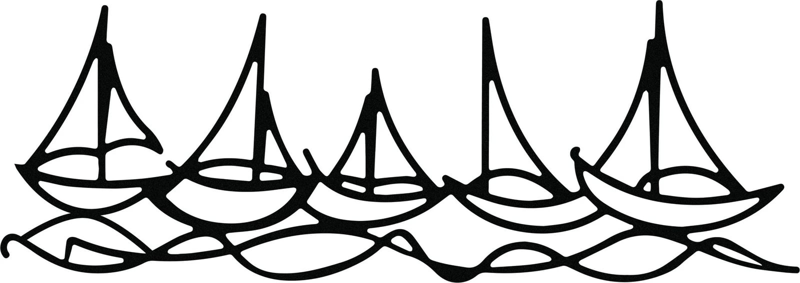 Aksesor dekorativ metalik për mur, anije në ujë, Wallity Aksesor dekorativ metalik për mur, anije në ujë, Wallity