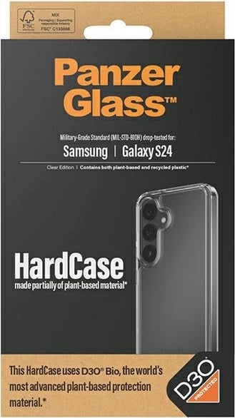 Mbështjellës PanzerGlass HardCase për Samsung Galaxy S24, transparent
