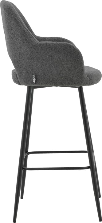 Karrige për bar Renish bouclé ngjyrë gri-këmbë metalike të zeza 51x57x114cm