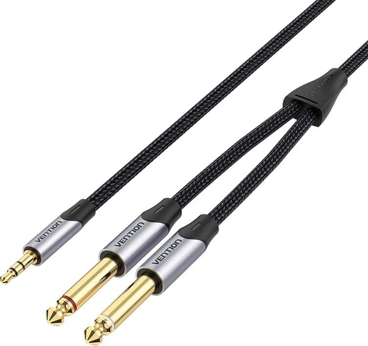 Kabllo audio Vention BARHL, 3.5mm në 2x 6.35mm, 10m, Gri
