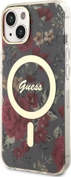 Mbështjellës Guess Flower MagSafe për iPhone 14, Gjelbër Mbështjellës Guess Flower MagSafe për iPhone 14, Gjelbër