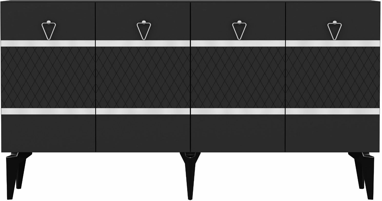 Konsol Skye Decor, ngjyrë pelin-antracit, argjend