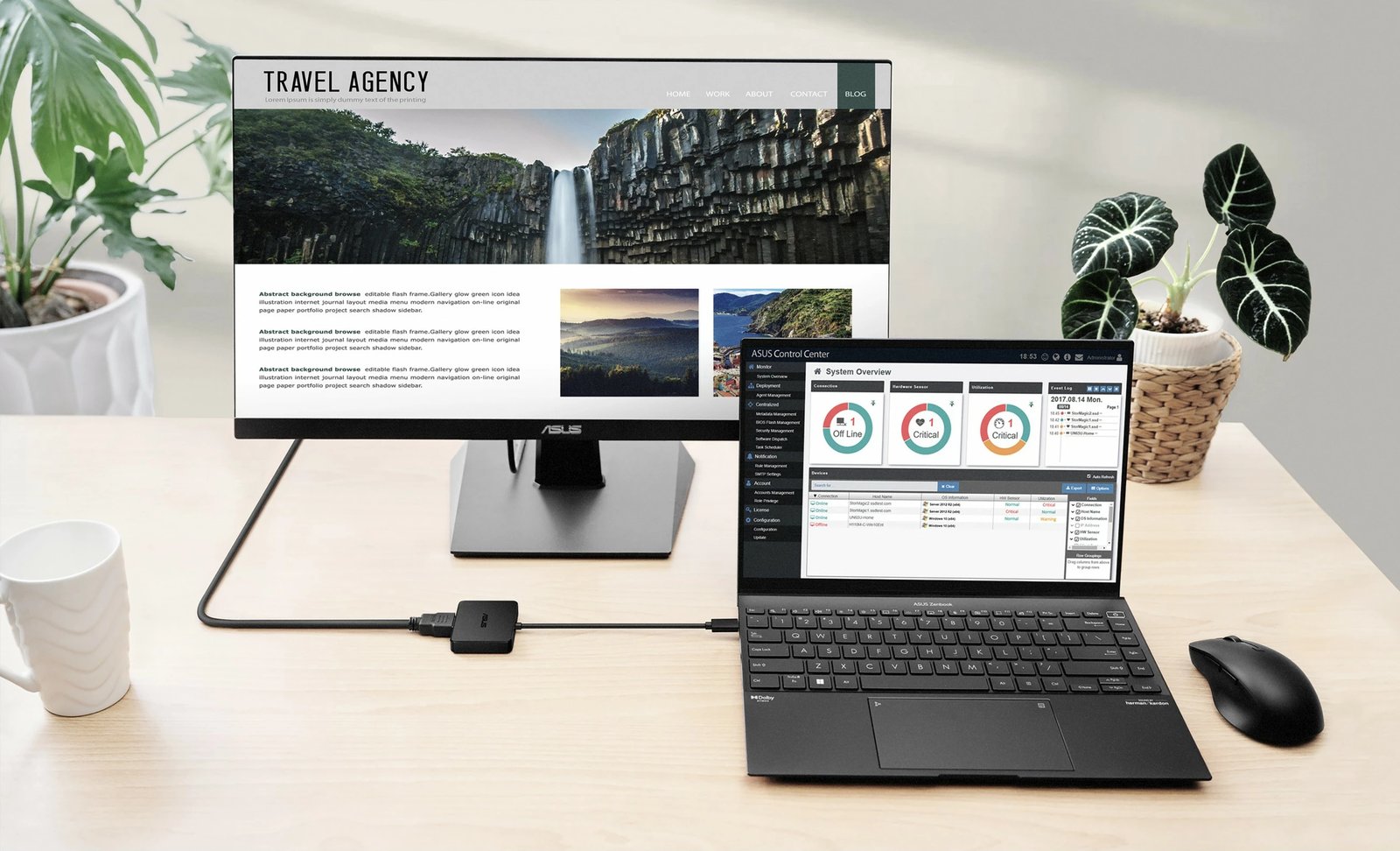 Dock USB-C ASUS Mini Dock, 10 Gbit/s, 4K Ultra HD, 100 W, e zezë