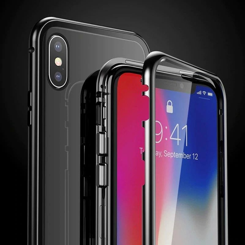 Mbështjellës Wozinsky Full Magnetic Case për Vivo X60, xham i integruar, i zi-transparent
