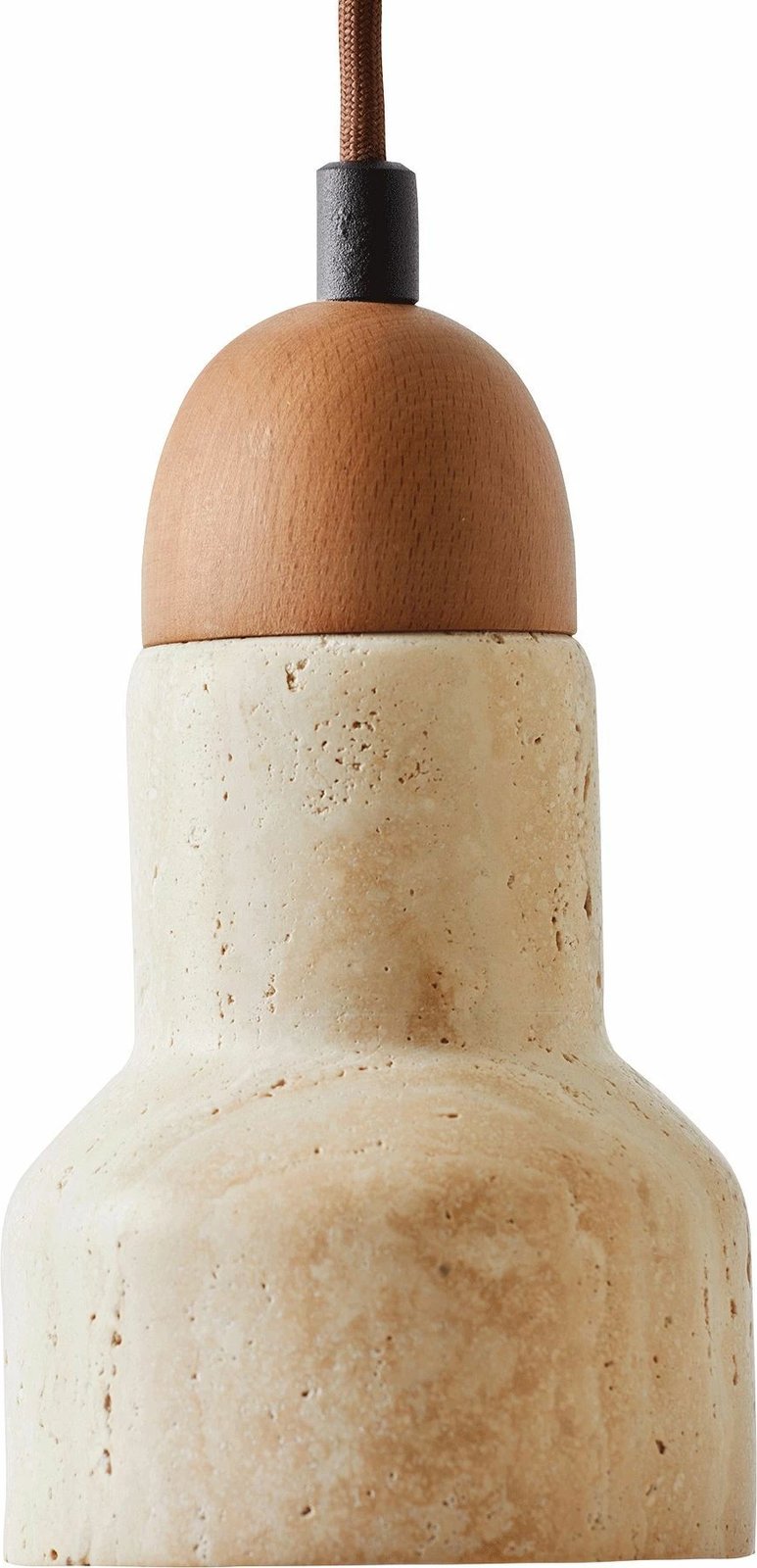 Llambë tavani Opviq Swıs, trup druri, kapak travertin, ngjyrë bezhë dhe lis