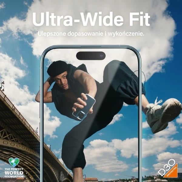 Xham mbrojtës PanzerGlass Matrix Ultra-Wide-Fit për iPhone 15 Pro me pozicionues