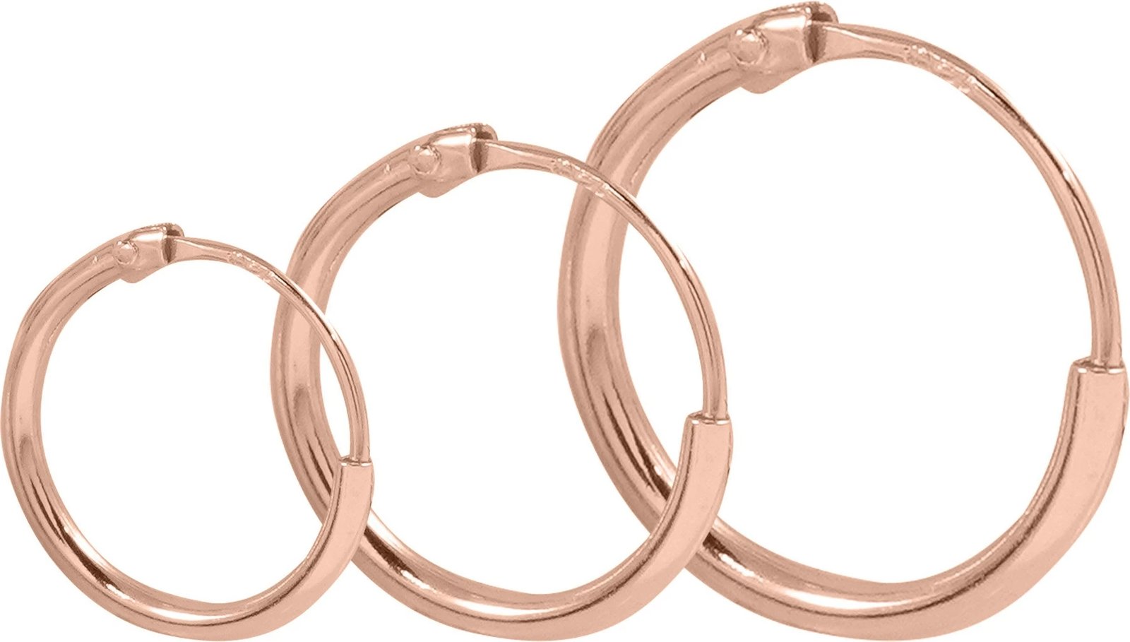 Set vathësh argjendi, ngjyrë rozë ari, Jumeon, 11169ROS, 3 copë