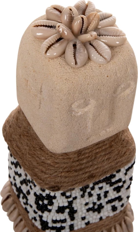 Statujë tavoline SUMBA FH4309 prej guri të bardhë paras-rruaza-litar bar deti 7x7x17Hcm Statujë tavoline SUMBA FH4309 prej guri të bardhë paras-rruaza-litar bar deti 7x7x17Hcm