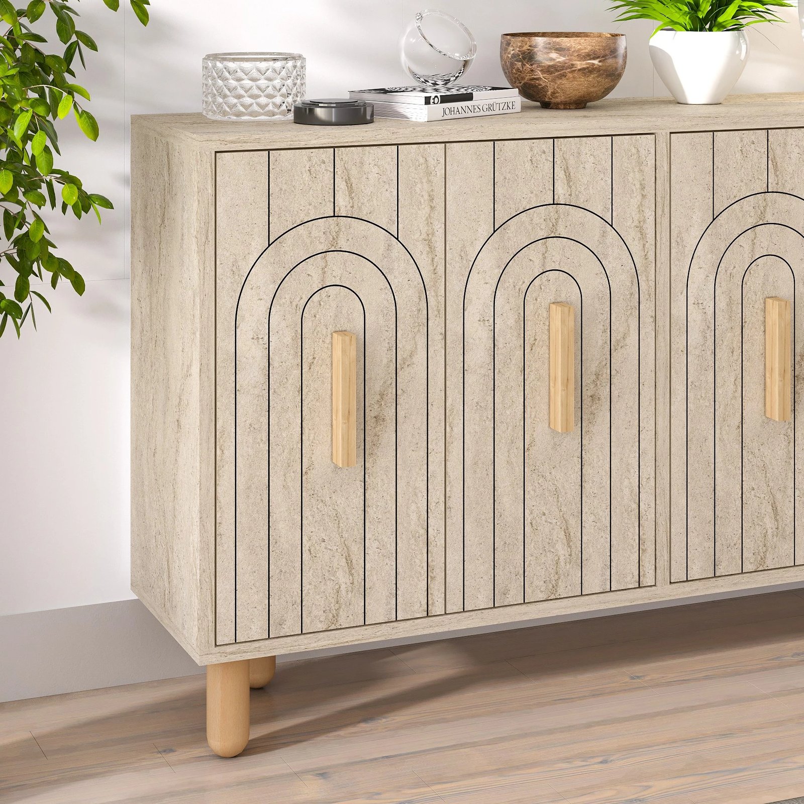 Konsolë Hanah Home, ngjyrë travertin, Tiger Konsolë Hanah Home, ngjyrë travertin, Tiger