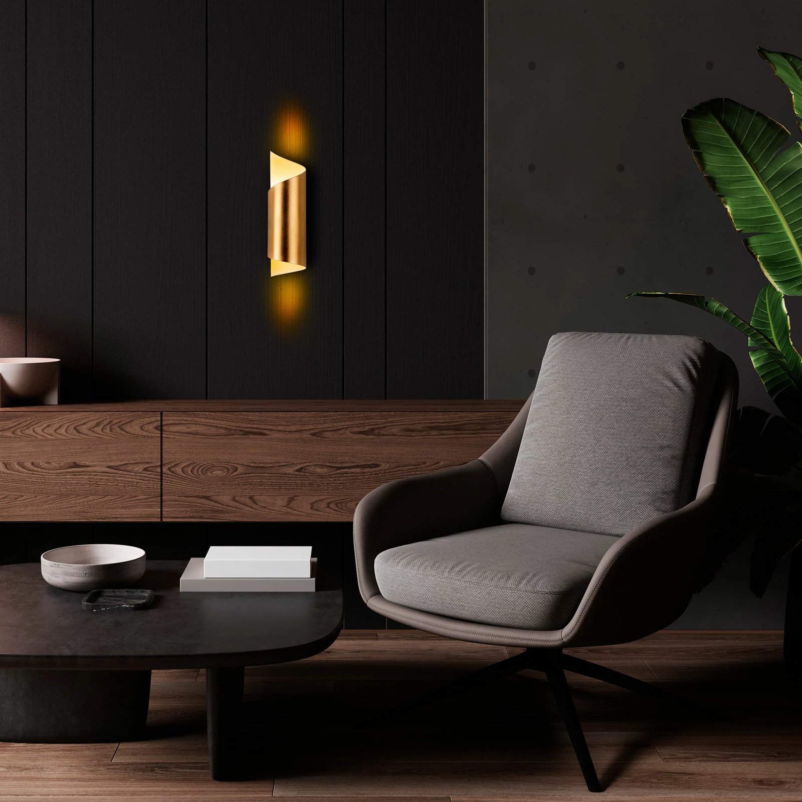 Llambë muri Opviq, Kıvrık - 15361, ngjyrë ari Llambë muri Opviq, Kıvrık - 15361, ngjyrë ari