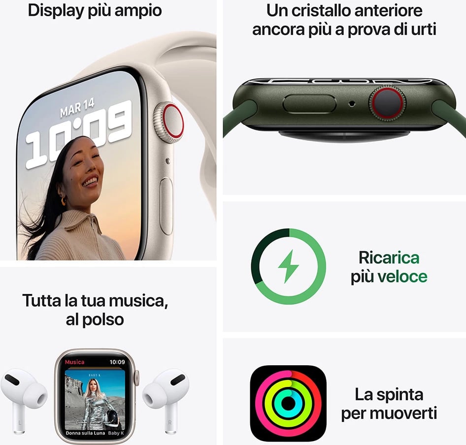Smartwatch Apple Watch Series 7 Cell 41mm Starlight Aluminium/Starlight Sport Band