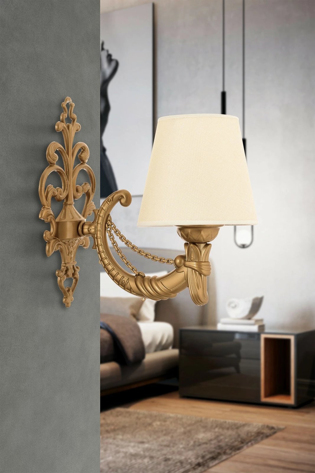 Llambë muri Opviq, krem dhe ari, Gloria