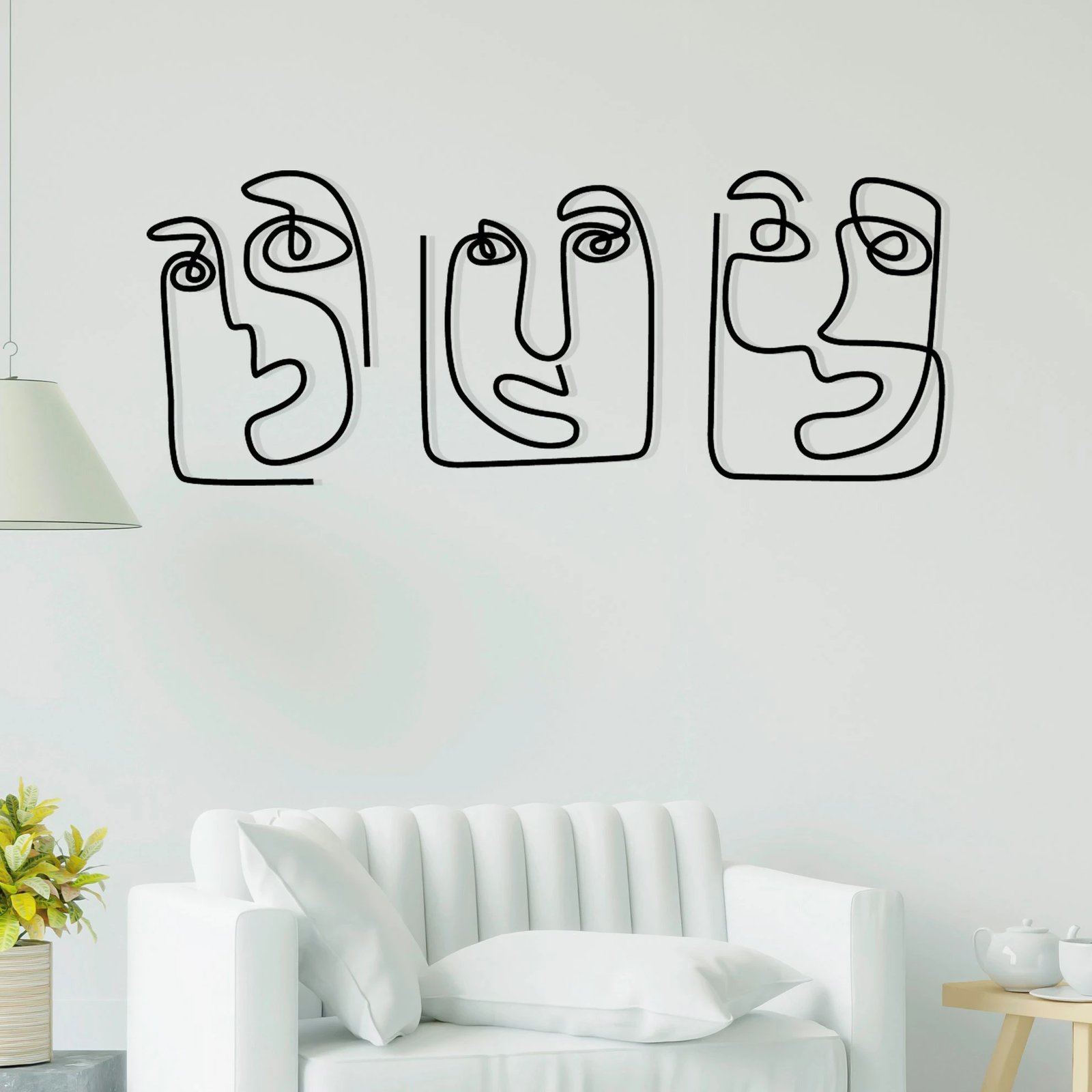 Aksesor dekorativ metalik për mur, Wallity Abbiocco, ngjyrë e zezë, 108x48cm