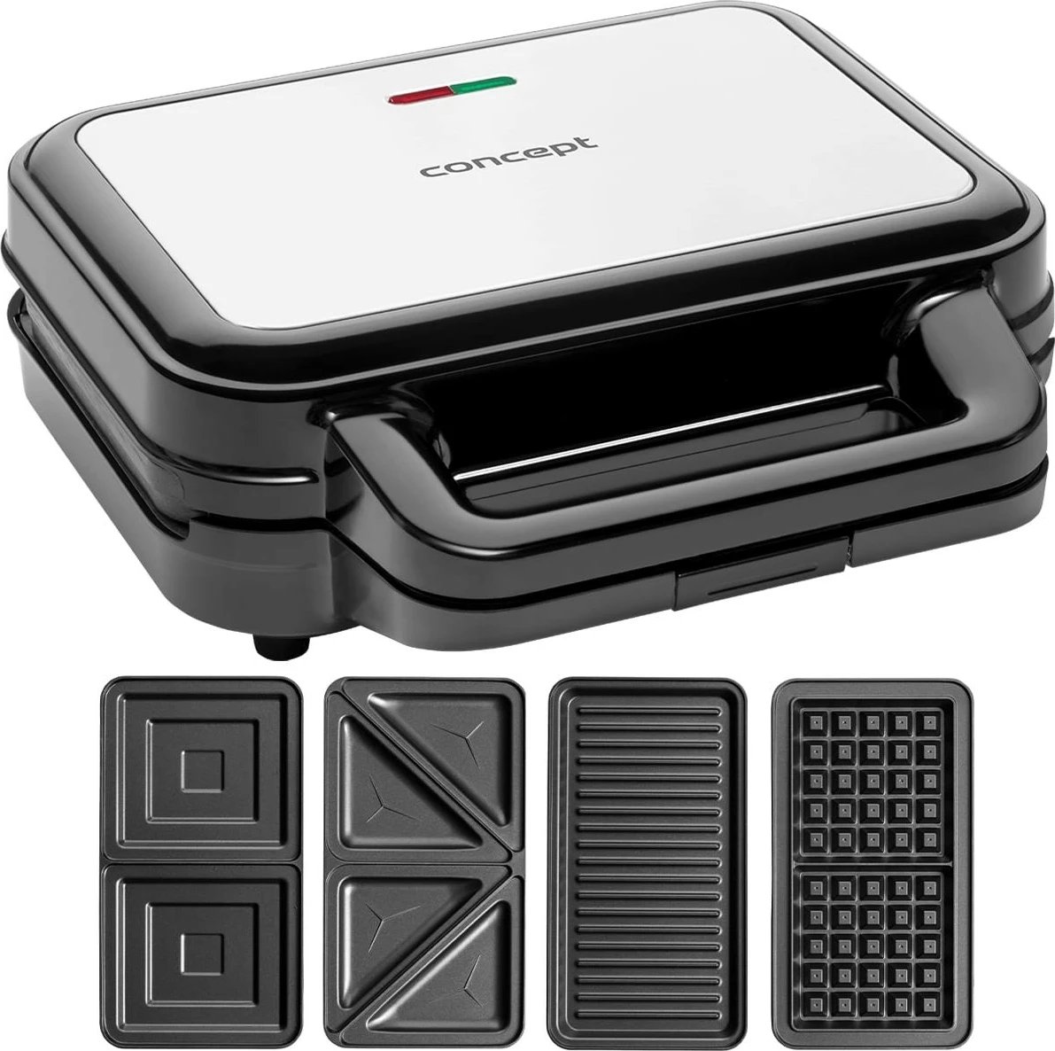 Tostier 4-në-1 Concept SV3070, 900W, pllaka të ndërrueshme, e zezë