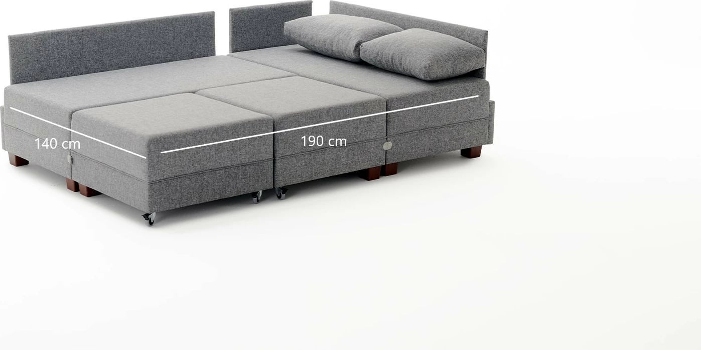 Kënd-sofë krevati Fly, ngjyrë kaltër, Atelier del Sofa, kënd majtas