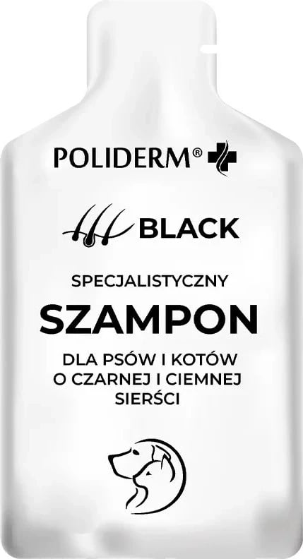 Shampo për qen dhe mace JM Sante Poliderm Black, 15 ml, për qime të gjata dhe të errëta