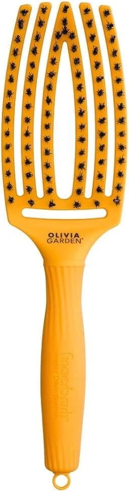 Furçë flokësh për femra Olivia Garden Finger Brush On The Road Again Yellow Sunshine, 1 copë
