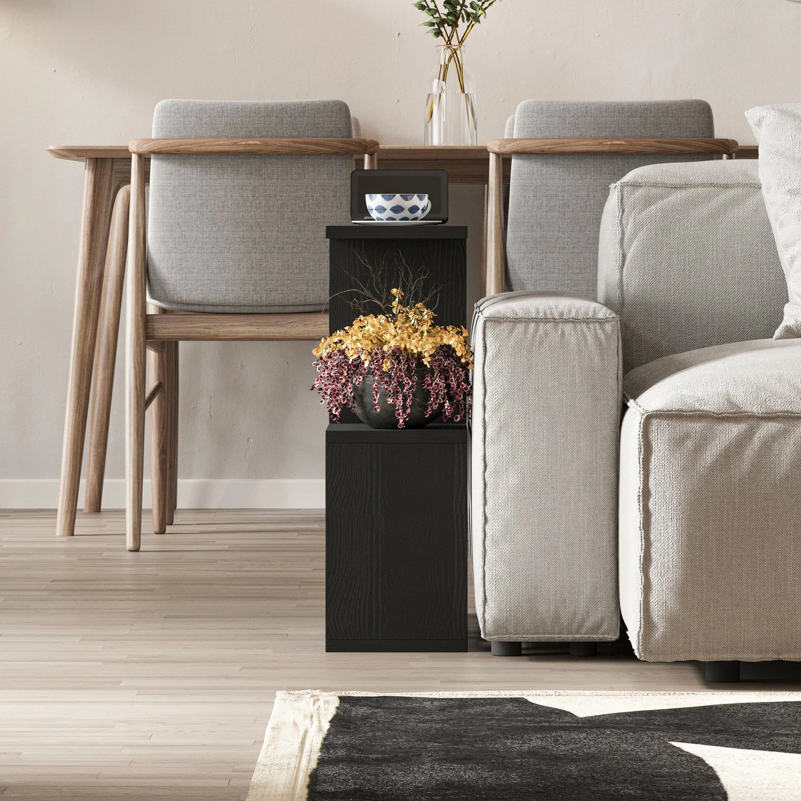 Tavolinë kafeje, ngjyrë dru e zezë, Skye Decor