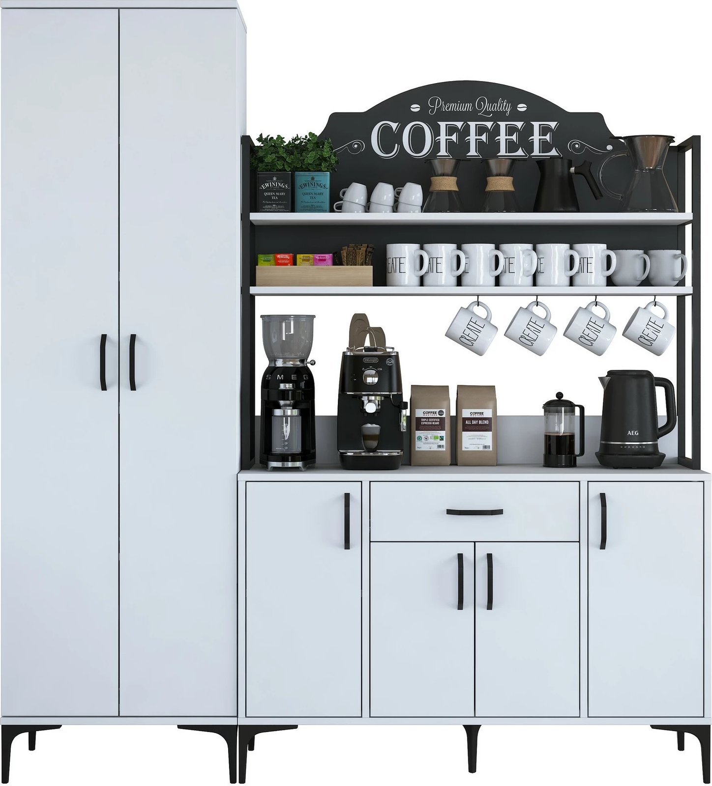 Dollap multifunksional, ngjyrë e bardhë, Skye Decor, JE148 - 3080