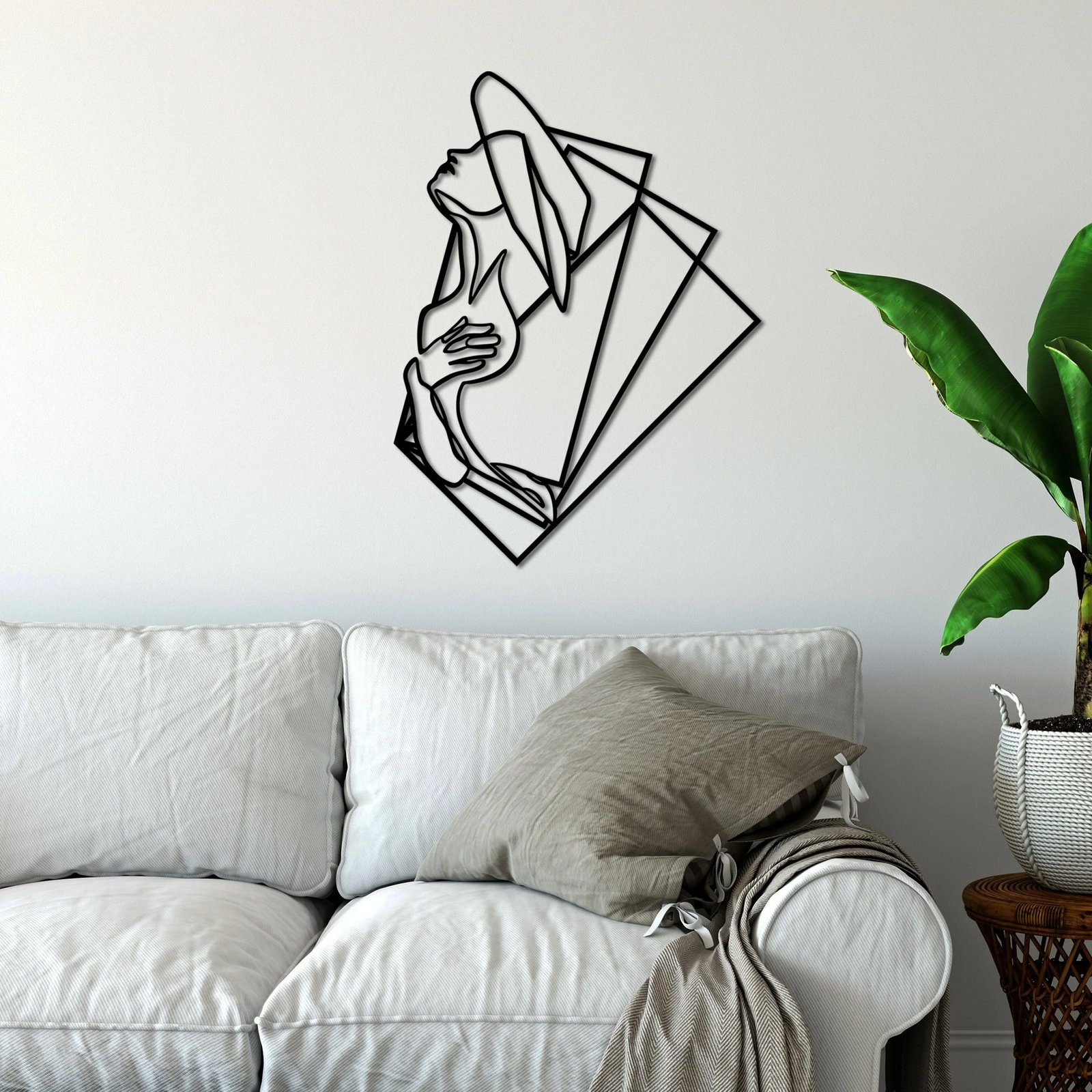 Aksesor dekorativ metalik për mur, Wallity, grua 1 - L