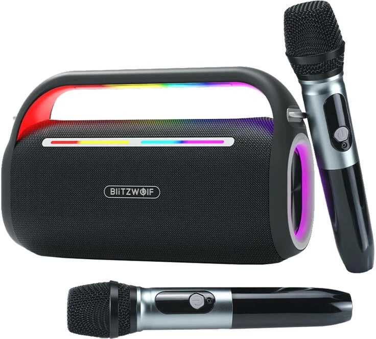 Altoparlant BlitzWolf BW-WA7, 120W, Bluetooth, Karaoke, 8000 mAh, i zi, me 2 mikrofonë wireless
