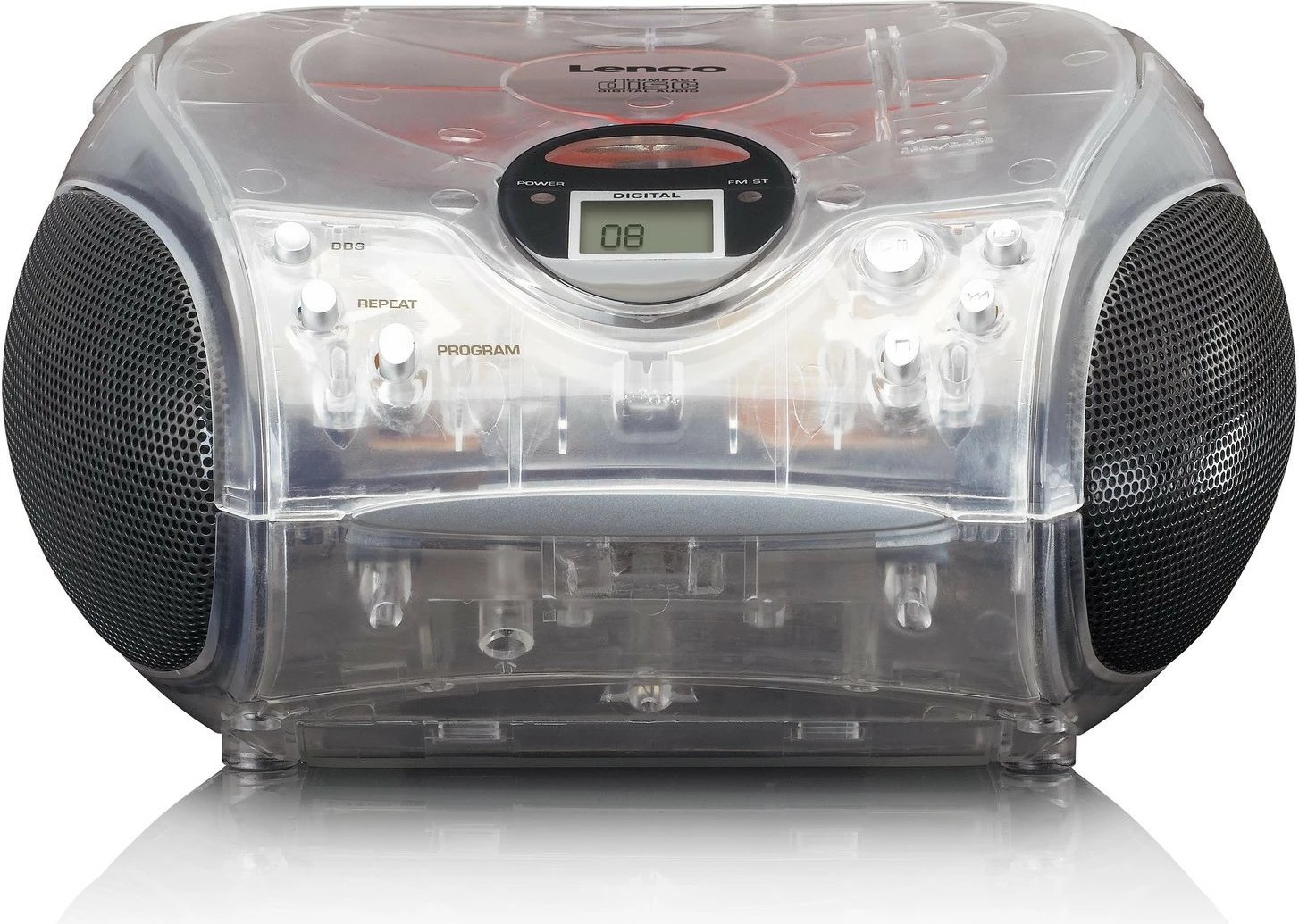 Radio portabile Lenco SCD-24, Bluetooth, CD, transparent