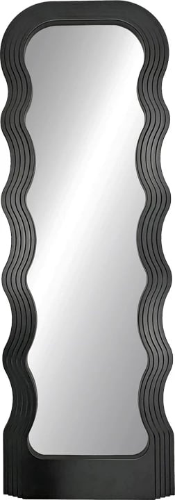 Pasqyrë Spejo, kornizë valëzuese, ngjyrë e zezë, 50x2.8x147.5cm