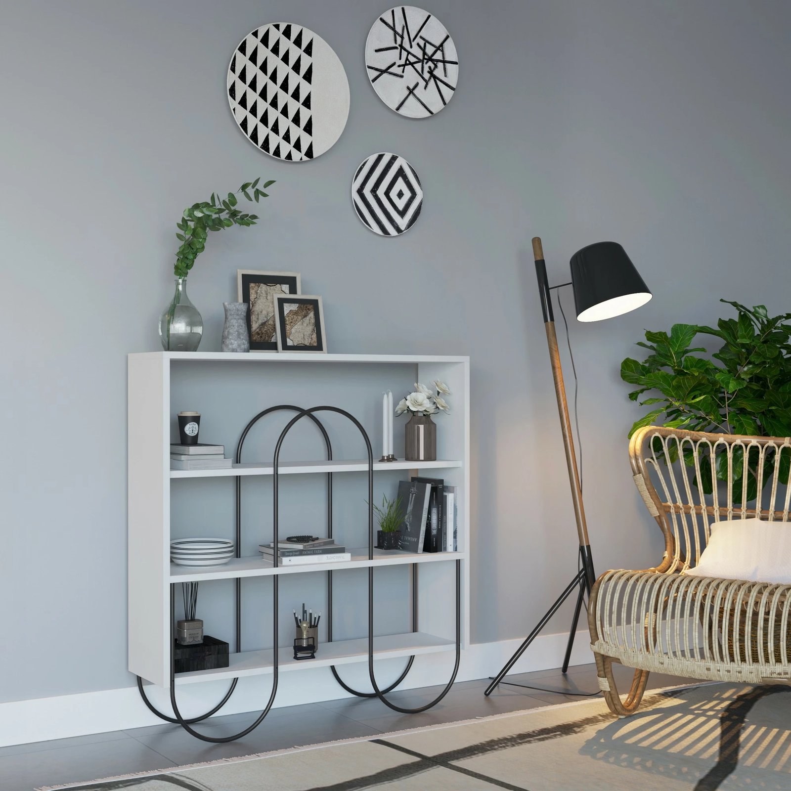 Konsol Skye Decor Norfolk, ngjyrë e bardhë