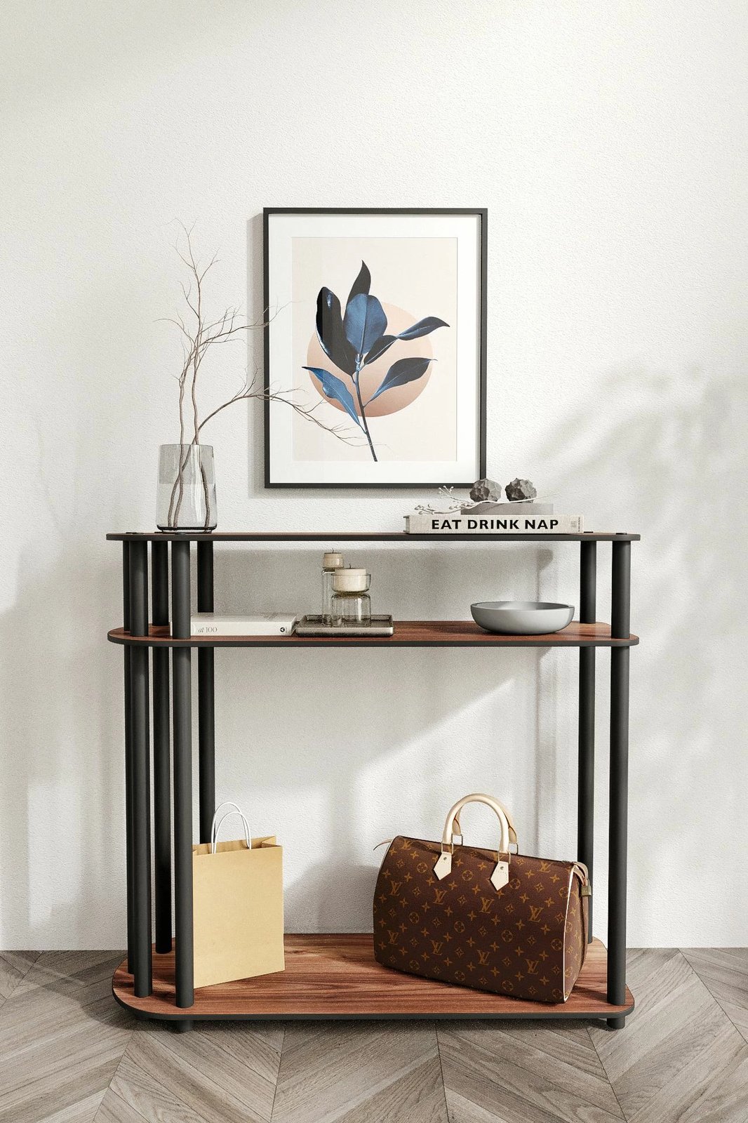 Komodë dekorative Skye, ngjyrë arre, Caprio