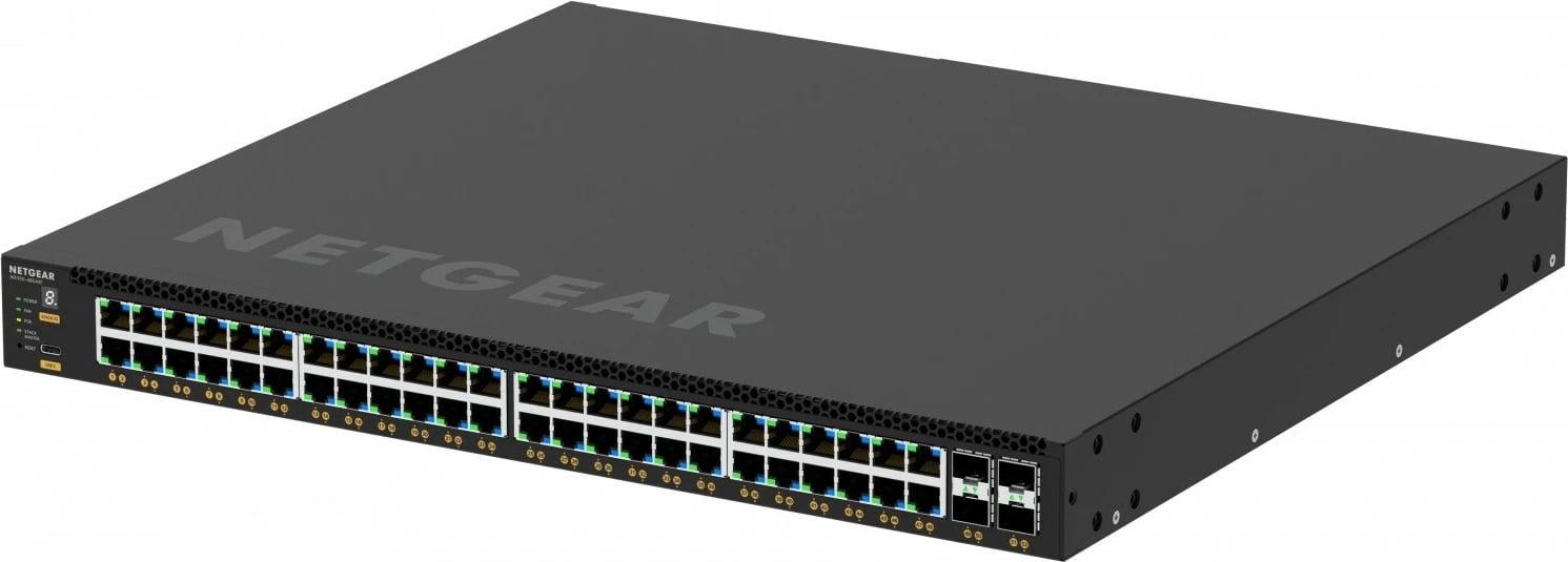 Switch Netgear GSM4352-100NES, 48xGE PoE+, 4xSFP+, për rack, i zi