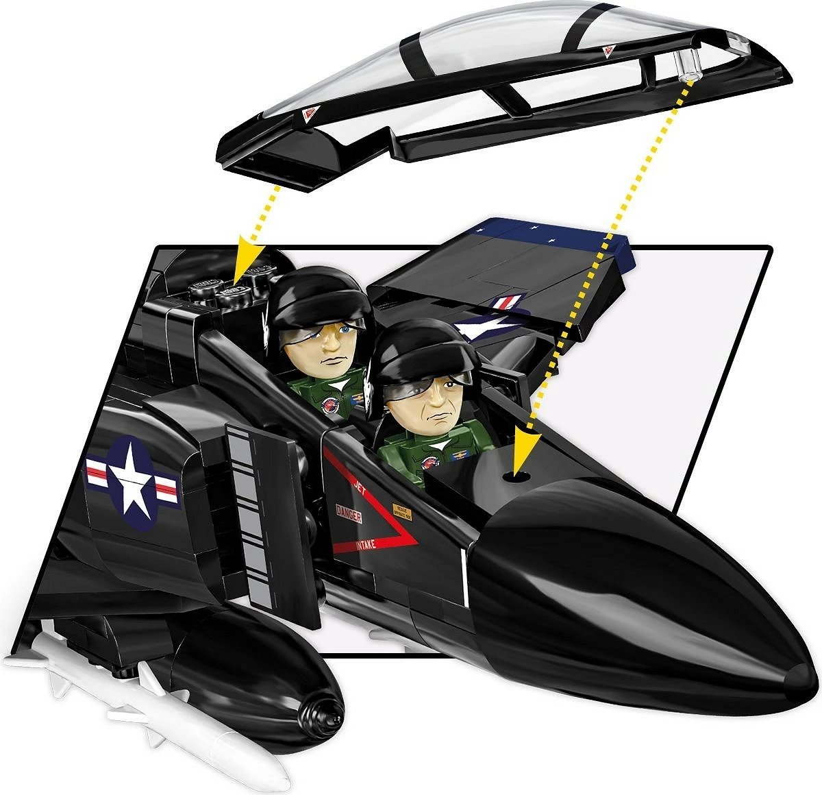 Set blloqe Cobi F-4S Phantom II, 608 pjesë, i zi